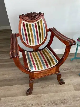 Antique Mahogany Armchair, Biedermeier (?), Excellent Condition