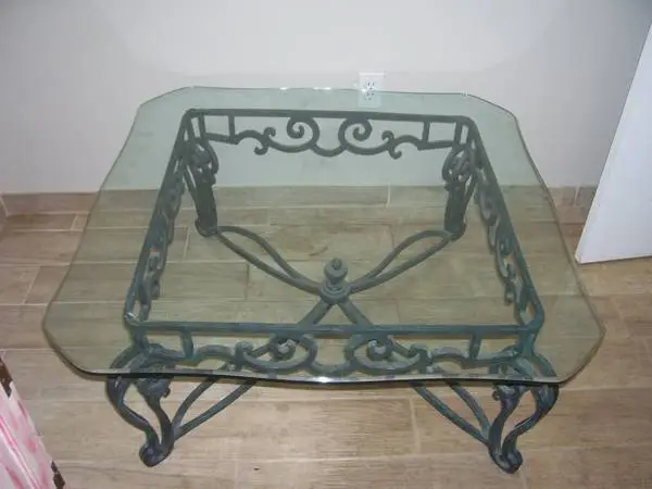 Glass Top Coffee Table w/Aluminum Frame