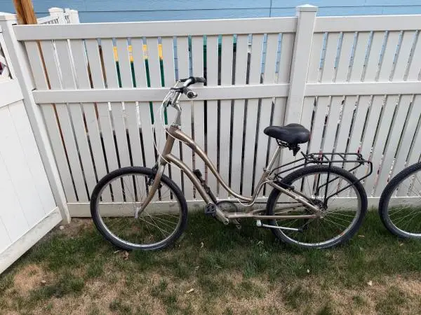 Excellent condition Pair of Trek Pure commuter bikes - tan frames -  7 speed.