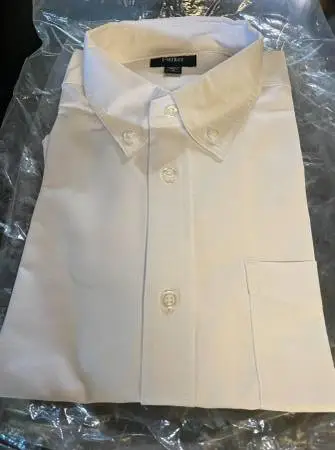 Boys size 16 Parker School White S/S Button Down Shirt/NEW IN PKG.