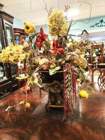 Silk Floral Arrangement in Elephant Urn-36 x 36