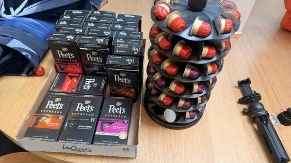 Peet’s Nespresso pods and circular rack + Estate Sale (tools, etc.)