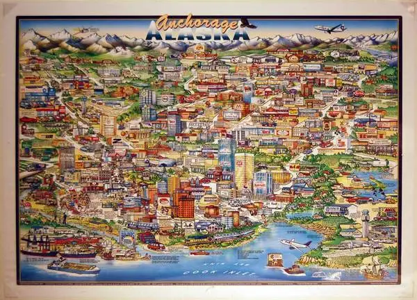 MAP OF ANCHORAGE - CARTOON-STYLE