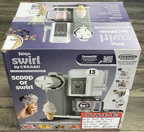 Ninja Swirl By Creami 13-in-1 Soft Serve & Ice Cream Machine Brand New