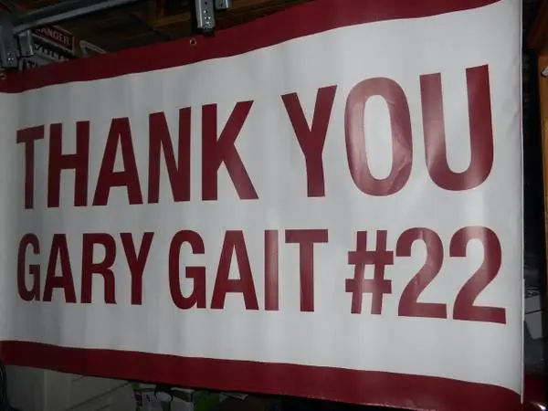 Colorado Mammoth lacrosse/ Gary Gait farewell game banner