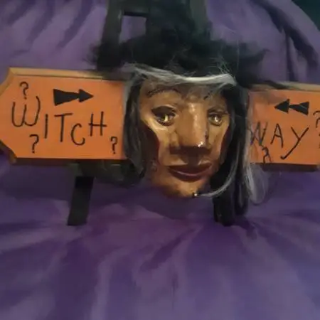 Witch-Way (Eye Deception) Clay sculpture with Stand
