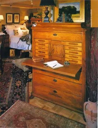 Antique Biedermeier Secretary Swedish Desk Chest of Drawers C1860-80 Elm/Walnut