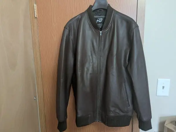 Mens Lambskin Leather Baseball Jacket