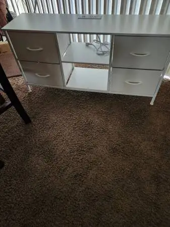 White TV Stand with Drawers
