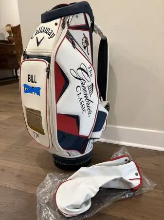 NEVER USED 2013 GREENBRIER WV CLASSIC PGA TOURNAMENT GOLF BAG w/ HOOD