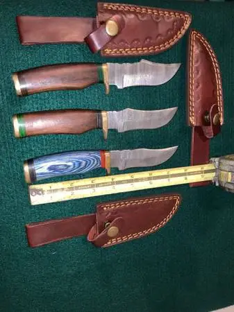 Damascus knives wood handles