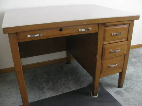 Four-Drawer Wooden Desk