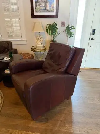 Crate & Barrel Leather Recliner