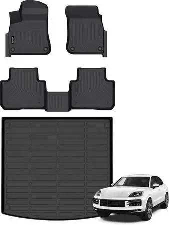 New 2019- 2025 Porsche Cayenne custom 4 pc floor mat set including rea