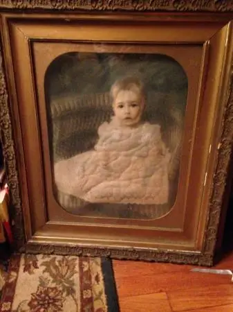 Antique framed photo of a child-Large and Impressive