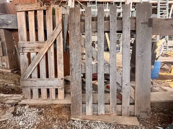Two old wooden gates