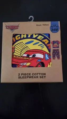 BRAND NEW in box Cars Pajama 2 Piece Set Size 24M