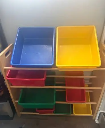Wooden based plastic storage unit