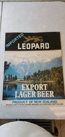 Vintage 1980s Leopard Lager poster