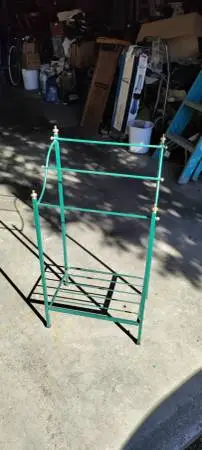 Vintage wrought iron towel rack