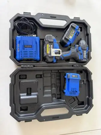 Kobalt 24v brushless impact drill and 3 batteries like new