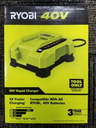 $100 Off N.I.B. RYOBI 40 Volt Rapid Charger
