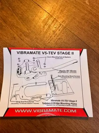 New Vibramate V5-TEV Stage II Telecaster Bigsby Mounting Kit