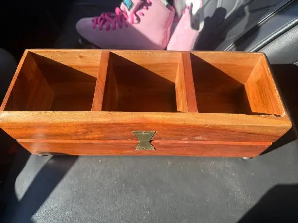 Mahogony wood organizer shelf storage