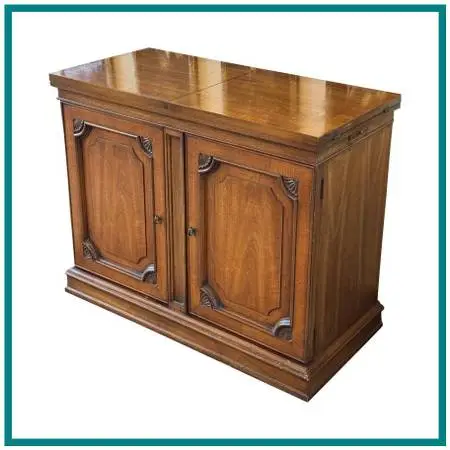 White Fine Furniture Flip Top Walnut Wood Buffet