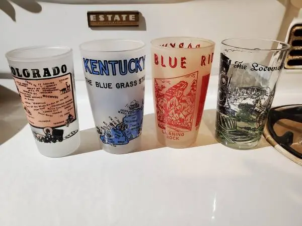 Vintage Mid-century Hazel Drinking glass Kentucky Blue Ridge Colorado