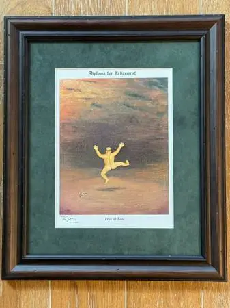 Diploma for Retirement // framed art