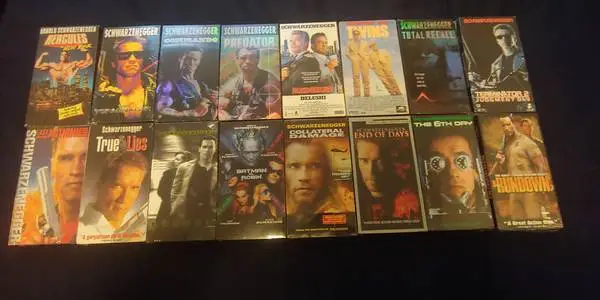 Arnold Schwarzenegger VHS for sale.