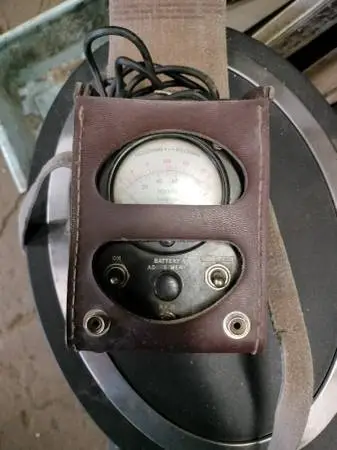 Vintage Simpson ohms meter with leather case