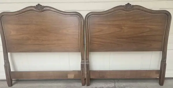 Two Vintage Walnut Twin Headboards. $100 ea.