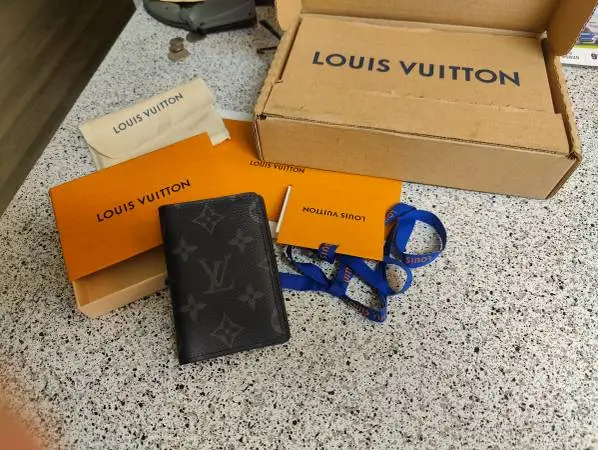 Louis Vuitton black and grey Monogram Eclipse Pocket Organizer (NEW)