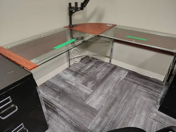 office desk glass & wood 5 X 5