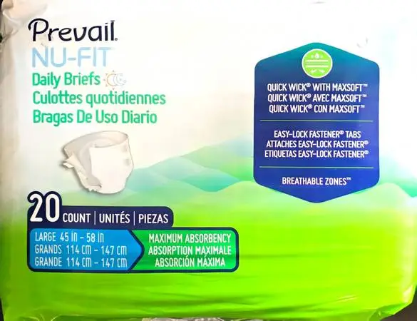 Factory Sealed Prevail Adult Diapers | Size Large