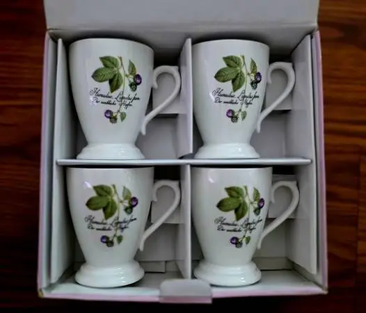 Brand New, a Set of Four Handmade Berry Mugs Tea Cups.