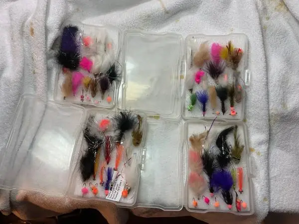 Flys four boxes hand tied  new great for Alaska