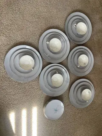 Vintage 50’s Fine China Franciscan Encore 5 Full Settings extra Saucers