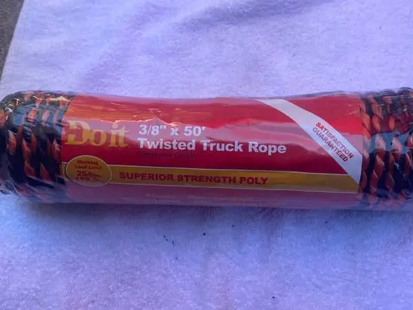 DO IT 3/8 x 50 FT TWISTED TRUCK ROPE NEW