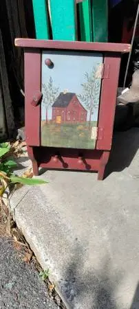 Vintage coat rack with gorgeous salt painting