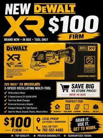DeWalt XR 20V Brushless Oscillating Multi-Tool (DCS356B).