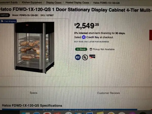 food warmer display -HATCO-