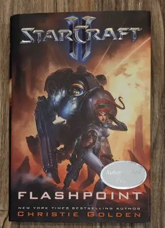 StarCraft II: Flashpoint Autographed Signed 1st ed book Blizzard game