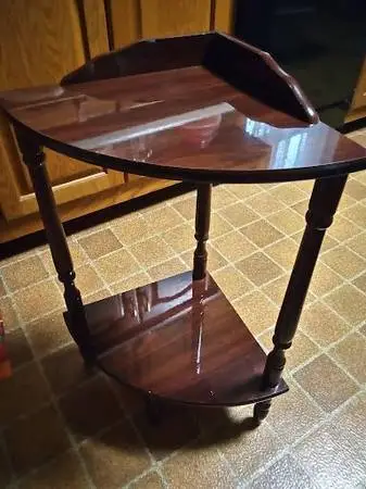CORNER WOOD NIGHTSTAND 2 TIER END TABLE SHELF