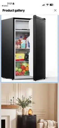 Upstreman 3.2 Cu.Ft Mini Fridge Freezer Black Adjustable Thermostat Energy Savin