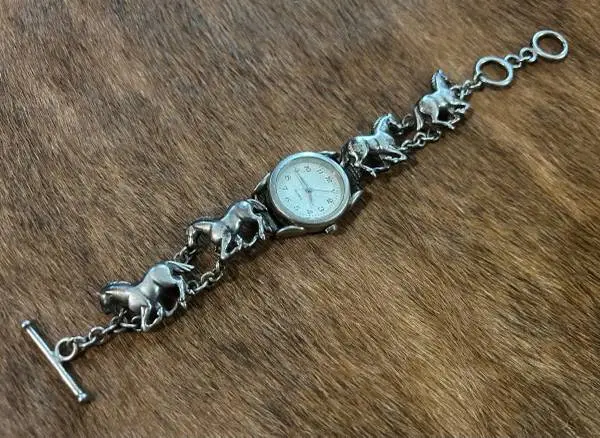 VTG- Carol Felley Sterling Silver Galloping Horse Watch