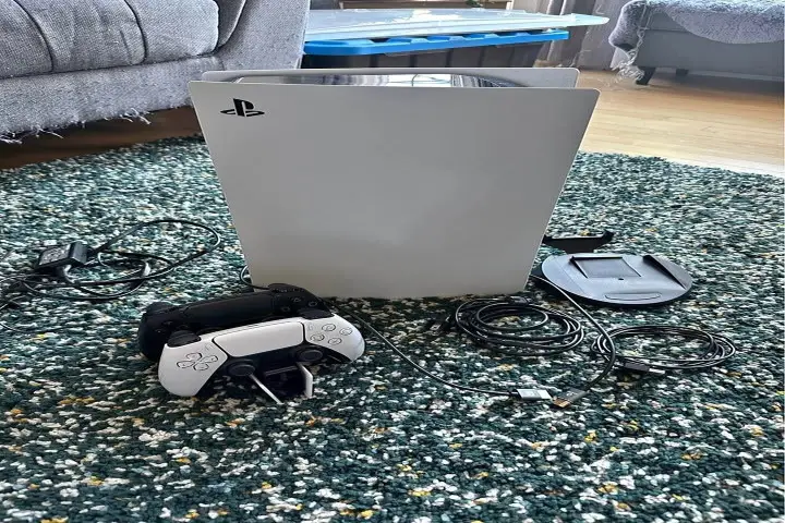 playstation 5 console with controllers