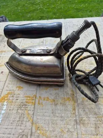 Antique Sunbeam Electric Iron w/Base-Removable Cord
